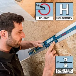 Inclinometro digital Bosch GIM 60 L, 60cm Imantado Transferencia de inclinaciones 30m Laser Bosch-Inclinometro digital Bosch GIM