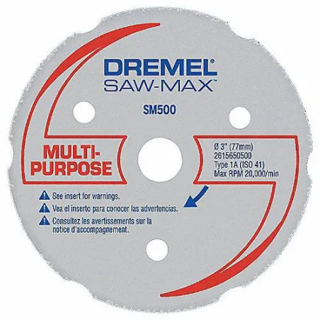  Disco de Carburo Multiproposito Dremel SM500, DSM 500 para Madera y Plastico 33.898305 Disco de Carburo Multiproposito Dremel S