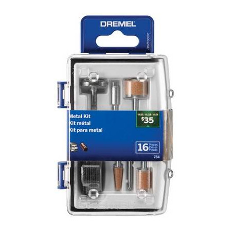 Kit Accesorios para Metal Dremel 734, 16 accesorios Micro Kit de metal rotativo