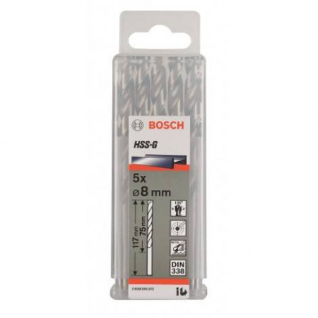 Broca Metal HSS-G Bosch 8.7mm - 11/32" Acero Rapido 2608585454 para acero hierro 5 Unidades