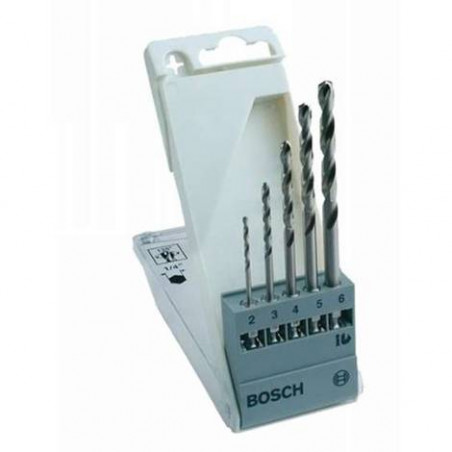Broca Metal HSS-G Bosch 2,3,4,5,6mm 2608595517 Vastago Hexagonal 1/4" para acero hierro