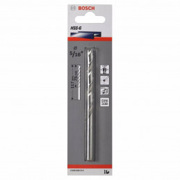 Broca Metal HSS-G Bosch 8mm x117mm Acero Rapido 2608595037 para acero hierro