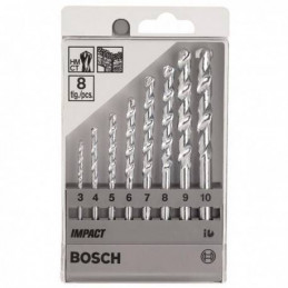 Broca Concreto Bosch CYL-1 Set 8pzas 3,4,5,6,7,8,9,10 mm Carburo Estandar 2608590091 mamposteria