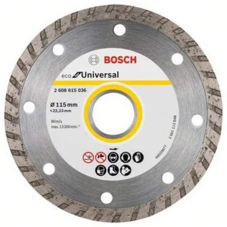  Discos Diamantados 4 1/2" Eco Universal Turbo, Bosch 2608615036 21.186441 Disco Diamante ECO Bosch 4 1/2" x22.23mm 2608615036 U
