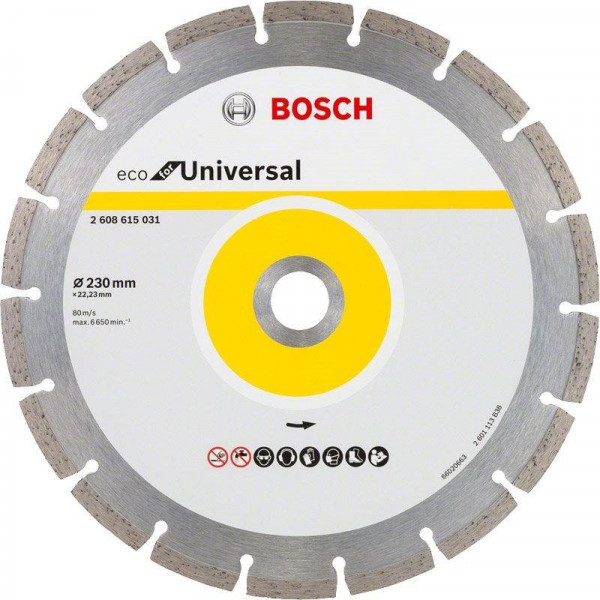 Disco Diamante ECO Bosch 9" x22.23mm 2608615031 Universal Segmentado