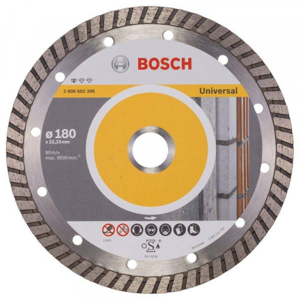 Disco Diamante Profesional Bosch 7" x22.23mm 2608602396 Universal Turbo Construccion Metal