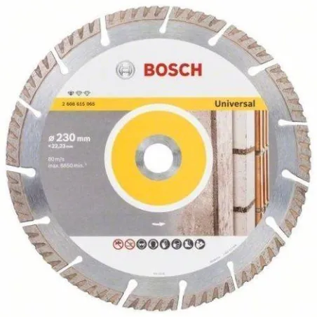 Disco Diamante Standard Bosch 9" x22.23mm 2608615065 Universal Segmentado Construccion Metal