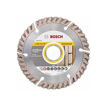 Disco Diamante Standard Bosch 4 1/2" x22.23mm 2608615057 Universal Segmentado Construccion Metal