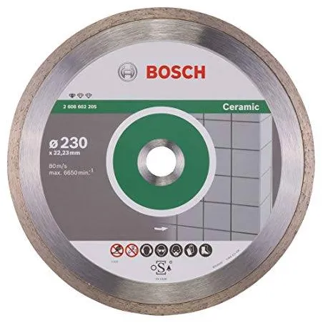  Discos Diamantados 9" Standard para Ceramica y azulejos, Bosch 2608602205 111.016949 Disco Diamante Standard Bosch 9" x22.23mm 