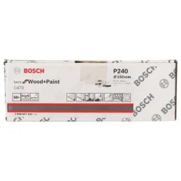 Discos de Lijas Madera C470 150mm G400 6 huecos x50u, Bosch 2608607839 Bosch-Disco de Lija Madera Bosch C470, 150mm, 6 huecos, G