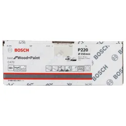 Discos de Lijas Madera C470 150mm G220 6 huecos x50u, Bosch 2608621003 Bosch-Disco de Lija Madera Bosch C470, 150mm, 6 huecos, G