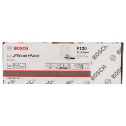 Discos de Lijas Madera C470 150mm G120 6 huecos x50u, Bosch 2608607837 Bosch-Disco de Lija Madera Bosch C470, 150mm, 6 huecos, G