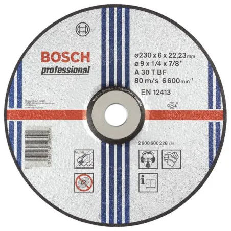  Discos Desbastes 9" x6.0mm Expert, Bosch 2608600228 15.084746 Disco Abrasivo Desbaste Bosch Metal 9" 230mm x6.0mm Expert 260860