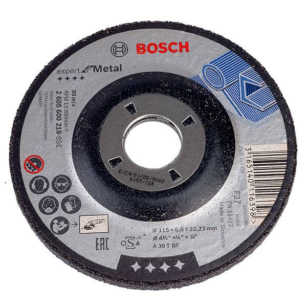 Disco Abrasivo Desbaste Bosch Metal 4 1/2" - 115mm x6.0mm Expert 2608600218