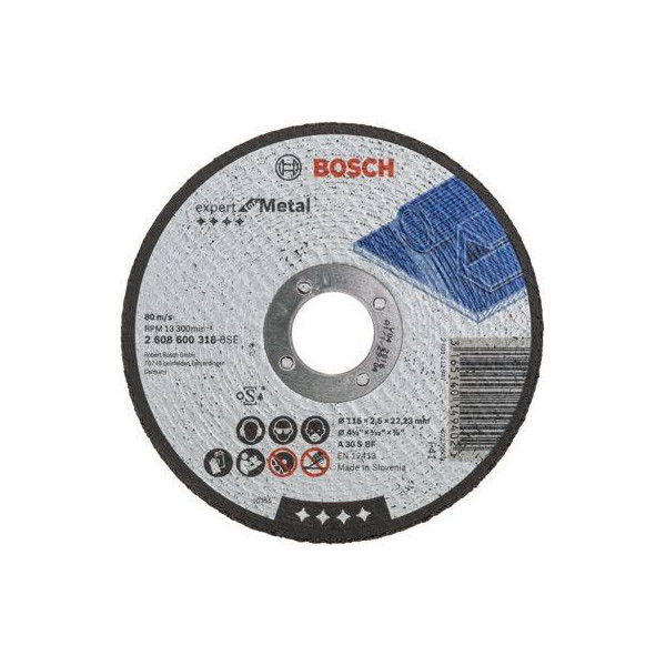 Disco Abrasivo Corte Bosch Metal 4 1/2" - 115mm x2.5x22.23mm Expert 2608600318