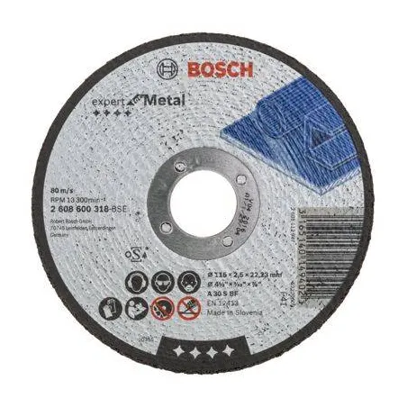  Discos Corte Metal 4 1/2" 115x2.5mm Expert, Bosch 2608600318 4.491525 Disco Abrasivo Corte Bosch Metal 4 1/2" - 115mm x2.5x22.2