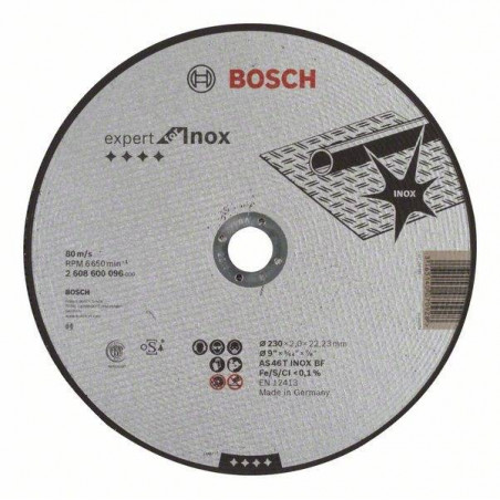 Disco Abrasivo Corte Bosch Inox 9" - 230mm x2.0mm Expert 2608600096