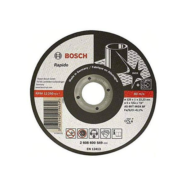 Disco Abrasivo Corte Bosch Inox 4 1/2" - 115mm x1.0x22.23mm Expert 2608600545