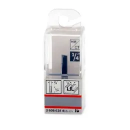 Fresas Ranura Recta 1/4" 6.35mm HM-2, Bosch 2608628411 Bosch-Fresa Bosch Ranura Recta 1/4" 2608628411 HM-2F ruteadora -2608.628.