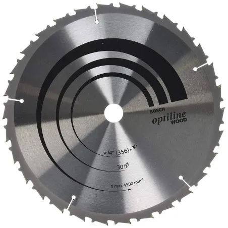 Discos Sierra Madera 14" 30D Carburo Optiline Madera Ingletadoras Bosch 2608640930 Bosch-Disco Sierra Circular Madera Bosch 14" 