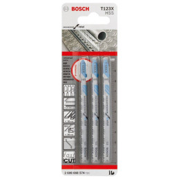Hoja Caladora HSS Bosch T123X x3 Fino Recto 2608668574 Metal