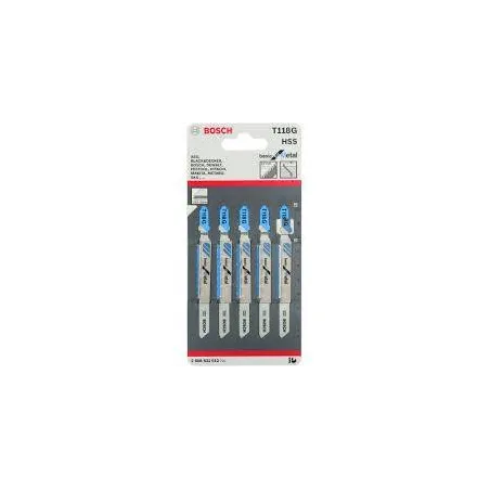  Hoja Caladora HSS Bosch T118G x5 Fino Recto 2608668144 Metal 29.661017 Hoja Caladora HSS Bosch T118G x5 Fino Recto 2608668144 M