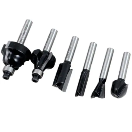  Juego de Fresas 6 Piezas Z1/4" HM ruteadora, Bosch 2607019462 113.559322 Fresa Bosch SET X 6 FresaS Vastago 1/4" 2607019462 HM 