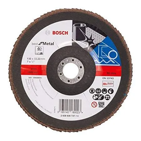 Discos Flap Discs Laminado 7" G40 Best, Bosch 2608606737 Bosch-Disco Flap Metal Bosch 7" Grano 40 Best 2608606737 -2608.606.737-