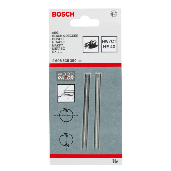 Cuchillas Para Cepillo Electrico Bosch GHO 20-82 2Pz Universal Woodrazor 2608635350