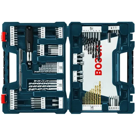  Juego de Puntas y Brocas Bosch 91 Piezas Azul x-line 2610038619 167.79661 Juego de Puntas y Brocas Bosch 91 Piezas Azul x-line 