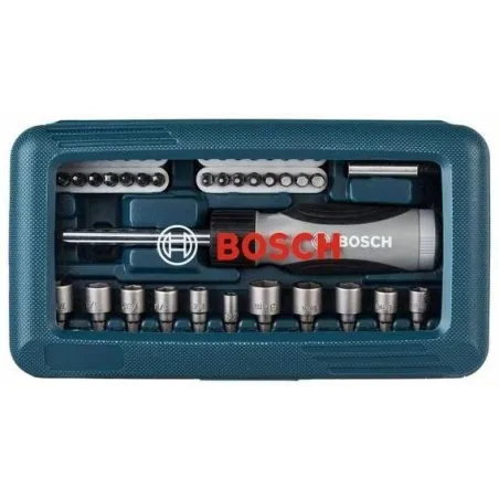  Juego de Puntas y dados Bosch 46 Piezas Azul con Atornillador 2607017399 69.491525 Juego de Puntas y dados Bosch 46 Piezas Azul