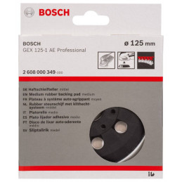 Plato de Lijado Bosch 125mm Velcro 8 huecos GEX 125-1 AE 2608000349