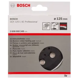 Plato de Lijado Bosch 125mm Velcro 8 huecos GEX 125-1 AE 2608000349 Bosch-Plato de Lijado Bosch 125mm Velcro 8 huecos GEX 125-1 