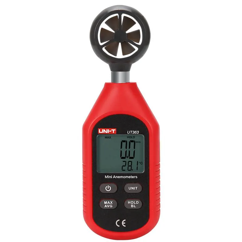 Anemometro Mini Digital UNI-T UT-363 Velocidad del Viento M Km Nudos Mph ft y Temperatura