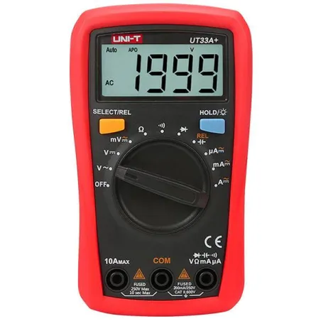 Multimetro Digital UNI-T UT-33A+, Compacto ACDC 600V 10A Resistencia Capacitancia Continuidad Diodo UNI-T-Multimetro Digital UNI