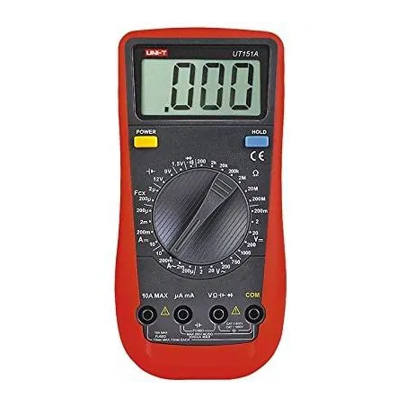  Multimetro Digital UNI-T UT-151A, ACDC 600V 10A Resistencia Capacitancia continuidad Diodo Medidor de Baterias 12 9 2.5V 92.372