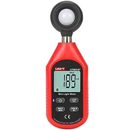  Luminometro Luxometro Mini Digital UNI-T UT-383BT, 0-199900 Lux Medidor de  Intensidad de Luz con señales electricas 94.067797 