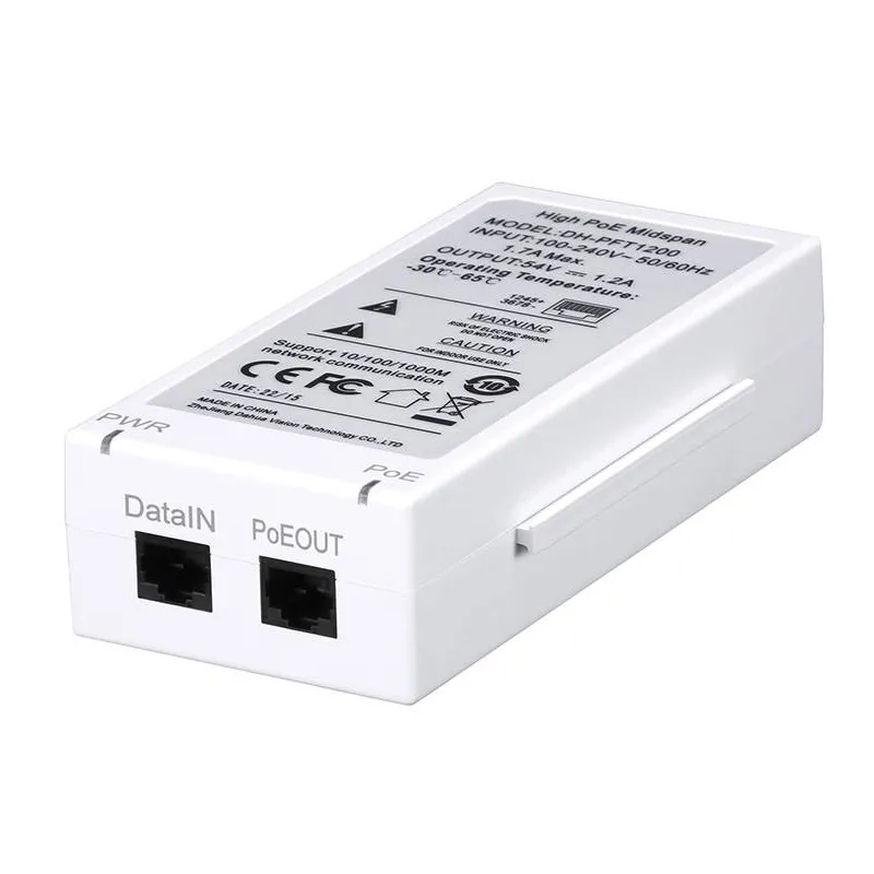 Poe Dahua PFT1200 Hi-PoE 60W 802.3AT 1RJ45 POE PORT 1RJ45 PORT Max 300m