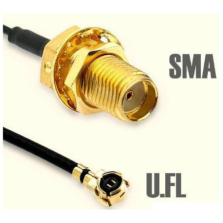 Cable Pigtail Mikrotik ACSMAUFL U.fl - cable flexible hembra SMA para wAP R