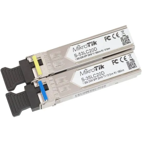  Modulo SFP Transceptor Mikrotik S-35LC20D 1.25G SM 20km T1310nm R1550nm + S-53LC20D 1.25G SM 20km T1550nm R1310nm 306.779661 Mo