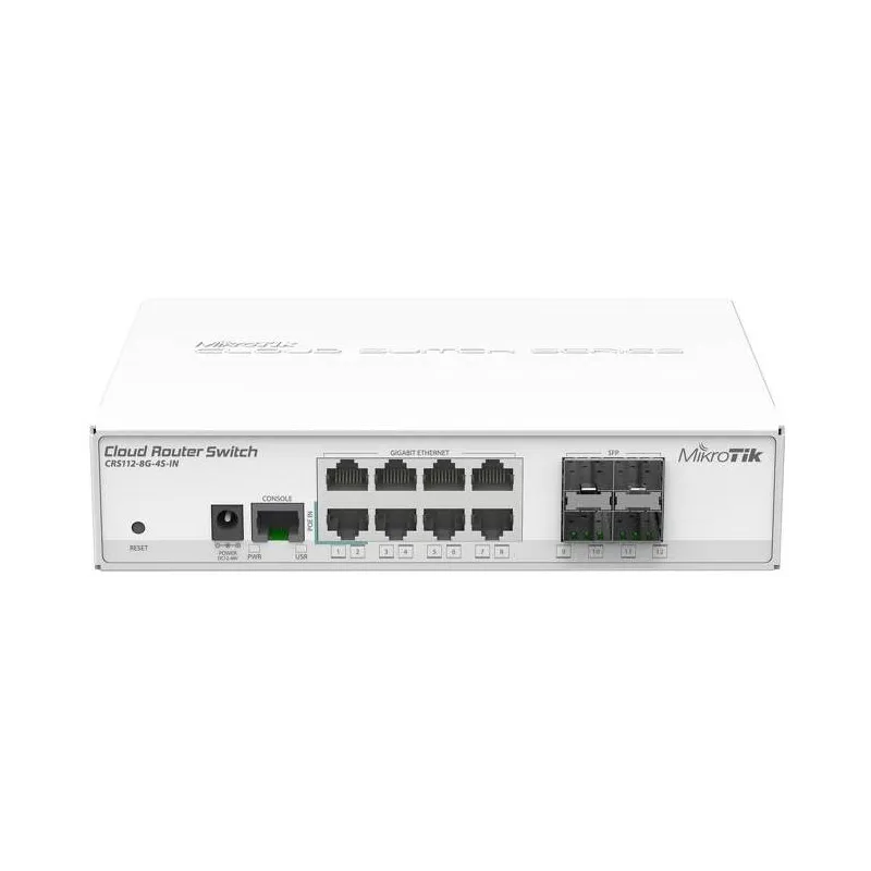 Cloud Smart Switch Mikrotik 112-8G-4S-IN 8xGigabit 4xSFP 400Mhz 128MBRAM OSL5 PSU