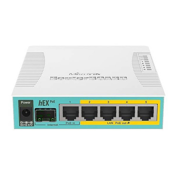 Router Mikrotik hEX Poe RB960PGS 5xGbit 4PoE L2 800MHz 128MB 1SFP USB OSL4 PSU