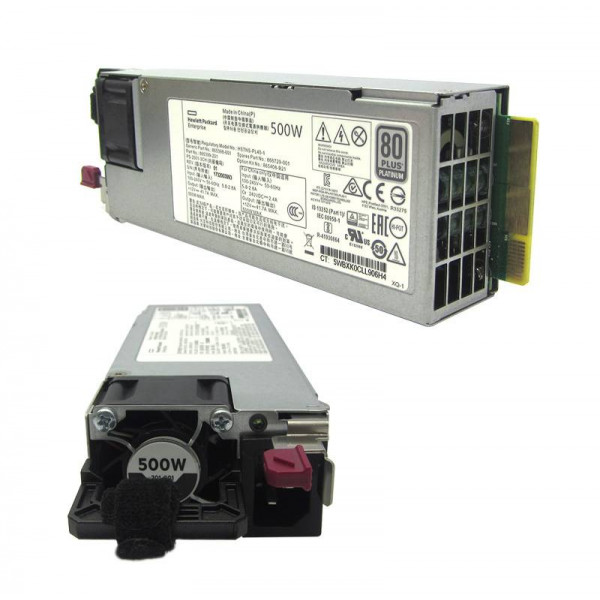 Fuente de alimentación HPE 865408-B21, 500W, 100V - 240VAC, 80 Plus Platinum, Hot-Plug