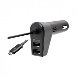 Cargador USB para automovil Klip Xtreme KMA-111 doble para automóvil con cable USB Tipo-C