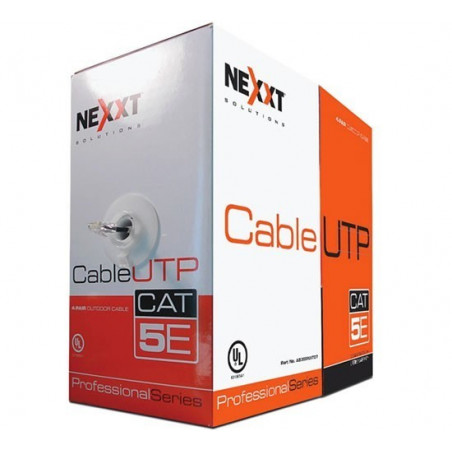 Cable UTP Nexxt AB355NXT01 305M Cat5e 24AWG Bobina tipo CM Gris