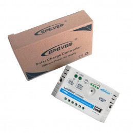 Controlador de Carga Solar PWM Epever LS1024EU 10A 12/24V Auto USB5V