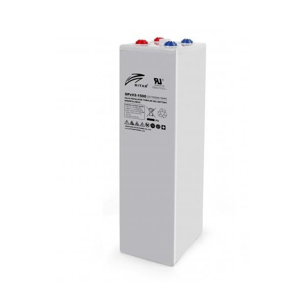 Bateria OPzV Ritar OPzv2-1500 2V 1500Ah Terminal F10 27.5x21x79.5cm