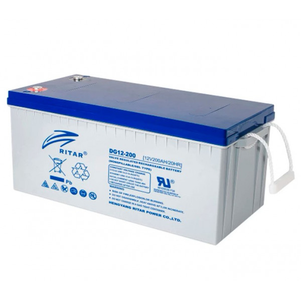 Bateria Gell Ritar DG12-200 12V 200Ah Terminal F10 52.2x24x21.9cm