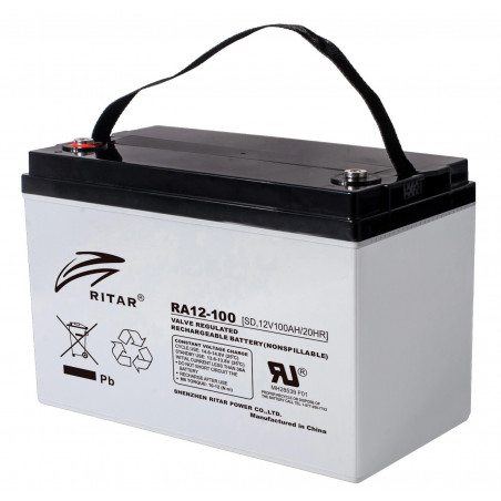 Bateria AGM VRLA Ritar RA12-100 12V 100Ah Terminal F5/F12 32.8x17.2x22.2cm