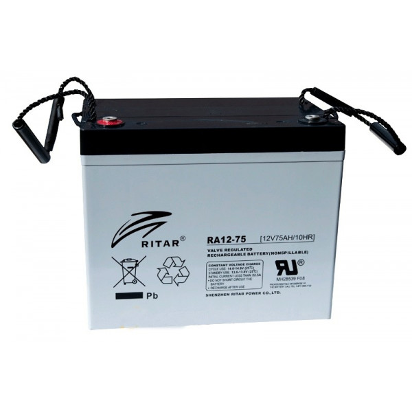 Bateria AGM VRLA Ritar RA12-75 12V 75Ah Terminal F11/F15 26x16.9x21cm